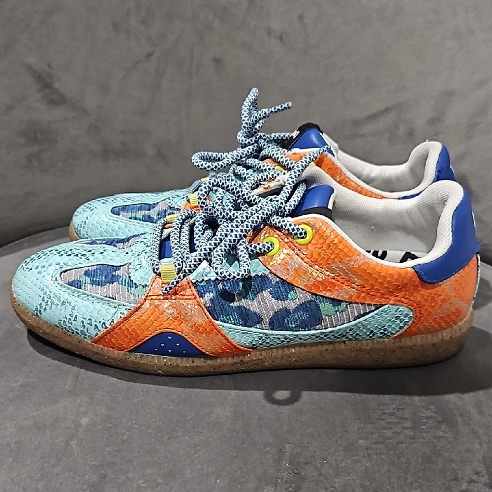 Desigual Orange and Blue Women's Sneakers - Picture 2 of 9